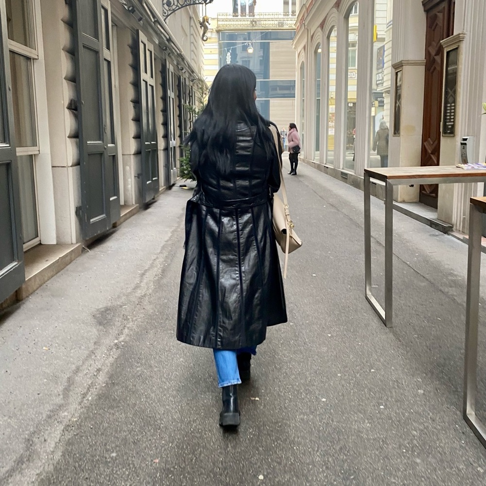 The Tannery Vintage Leather Trench Coat